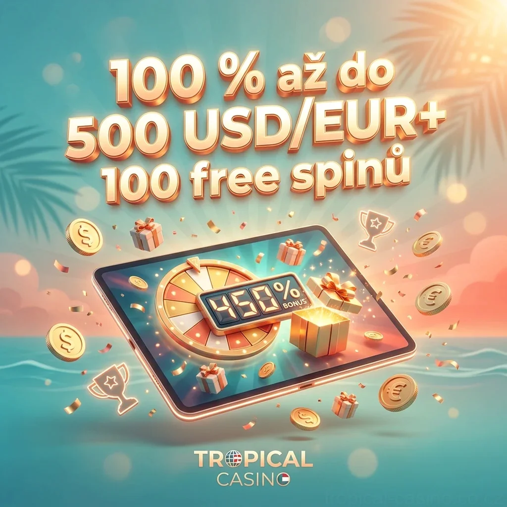 100 % až do 500 USD/EUR+ 100 free spinů